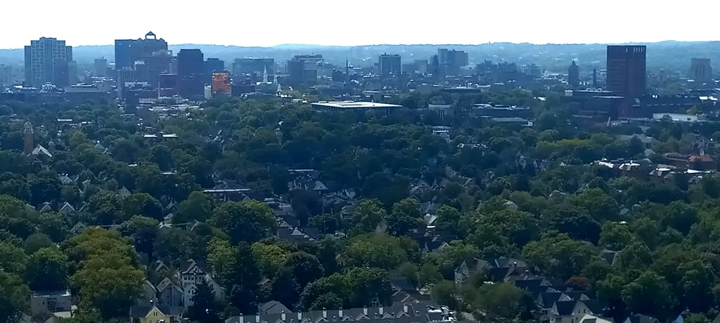 New Haven skyline seen from East Rock Park