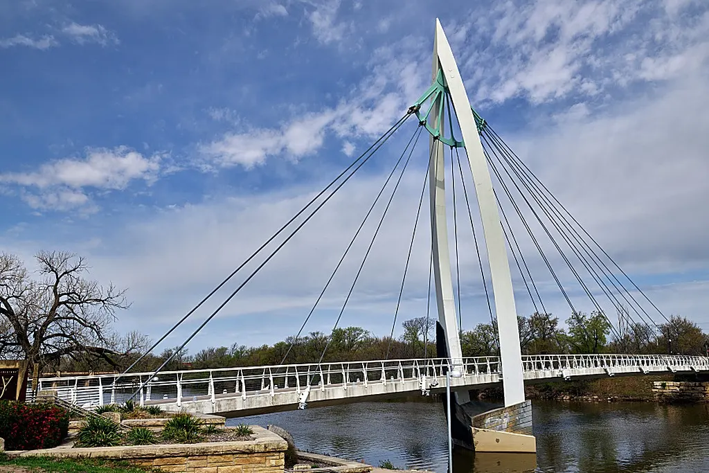 Bicycle and pedestrian bridge over the Arkansas River in Wichita