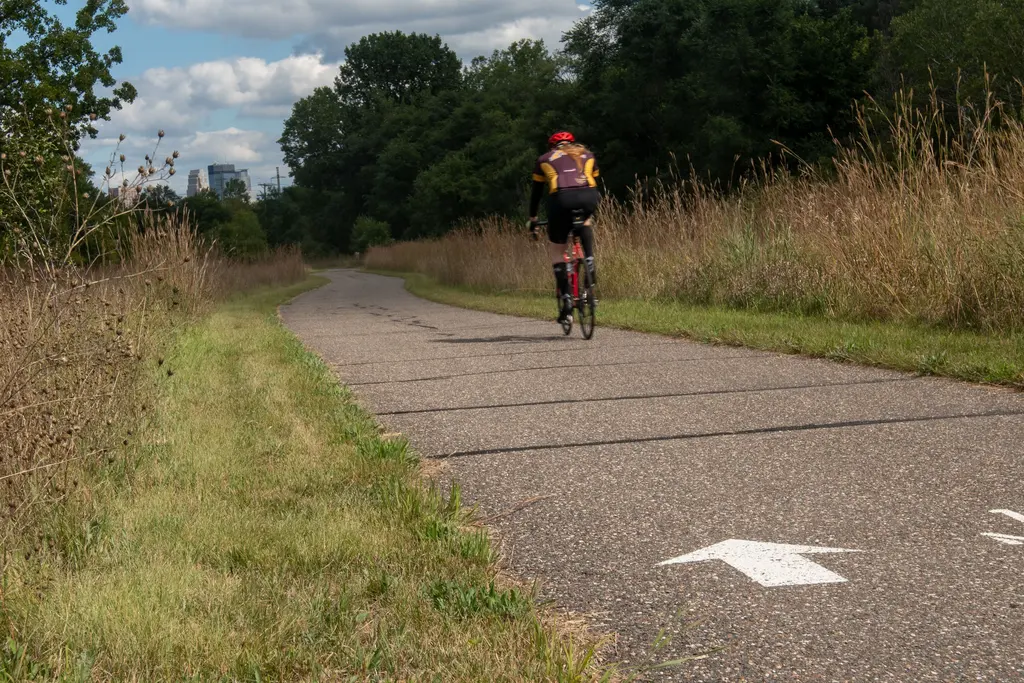 Cyclist on a Minneapolis trail